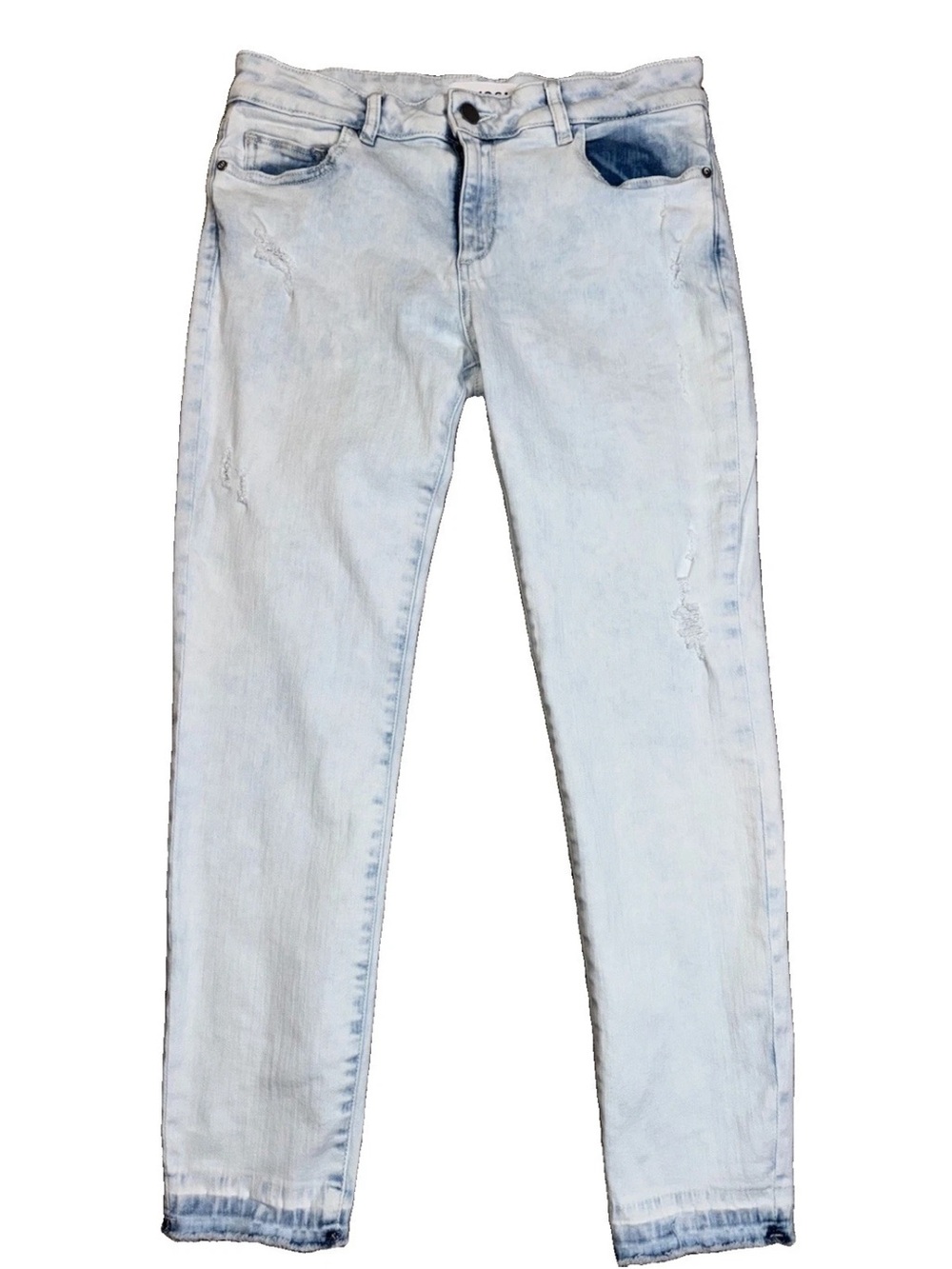 DL1961 Florence Instasculpt Cropped Skinny Jeans Womens 27 Mitchell Distressed